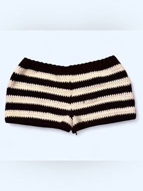 Handmade striped micro shorts